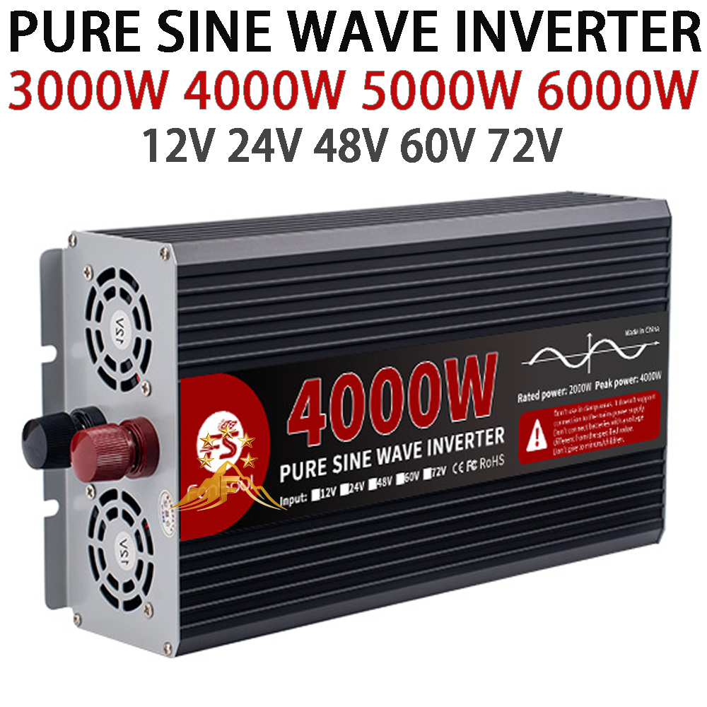 Pure Sine Wave Inverter 5000W 48V 220V - Истинный синусоидальный инвертор Real Power 4000W